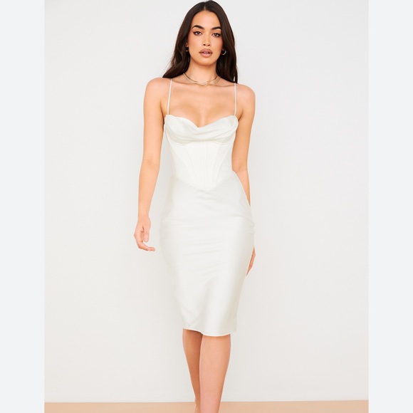 House of CB IVORY CORSET SLIP DRESS - Picture 2 of 10